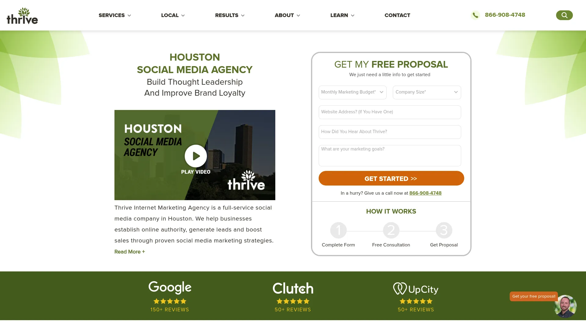 Screenshot of Thrive Internet Marketing Agency website
