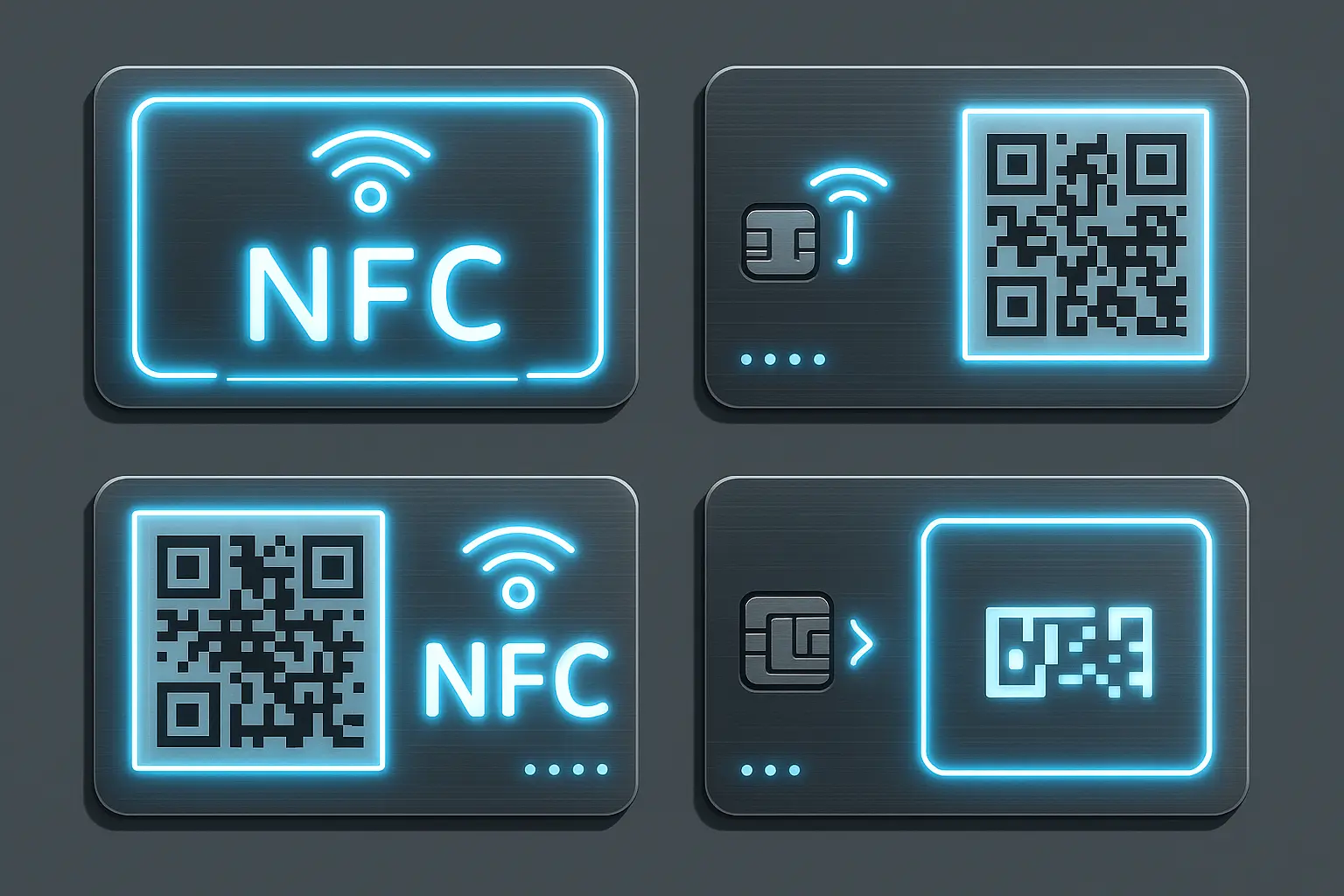 Tech-integrated metal business cards with NFC and QR codes