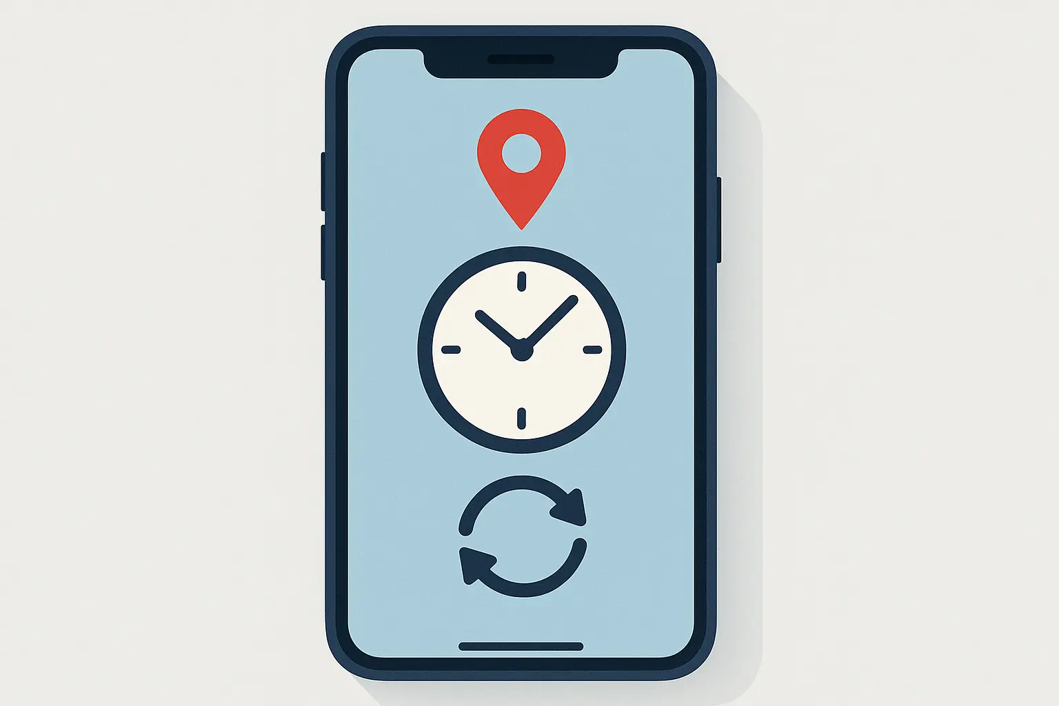 Mobile time tracking app interface showing GPS verification