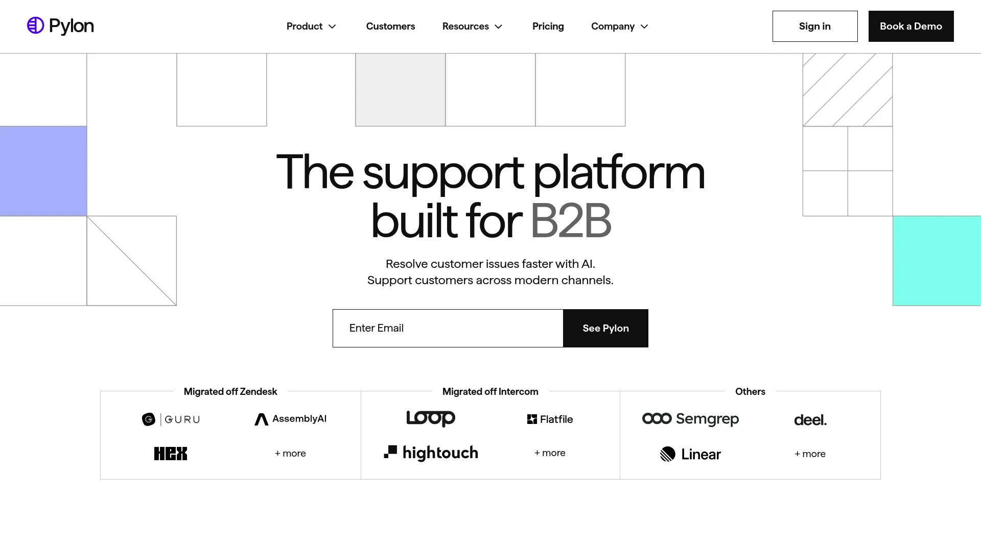 Pylon AI-powered customer support platform interface