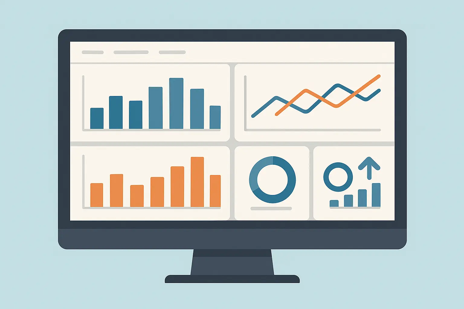 Time management analytics dashboard showing productivity metrics