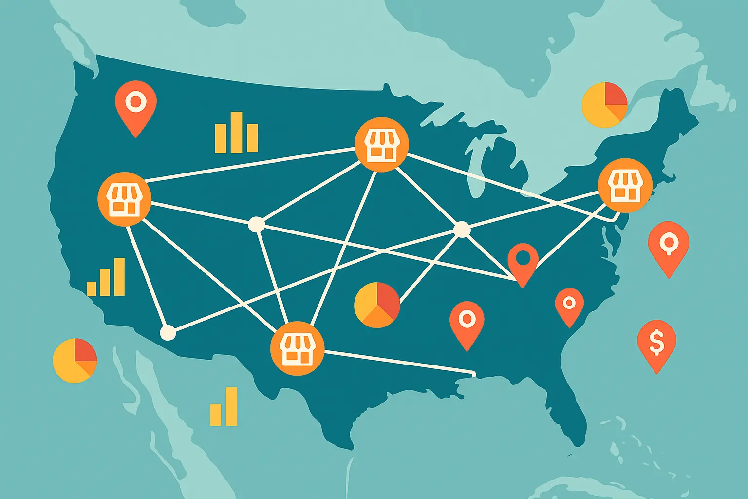 Local SEO geographic performance map