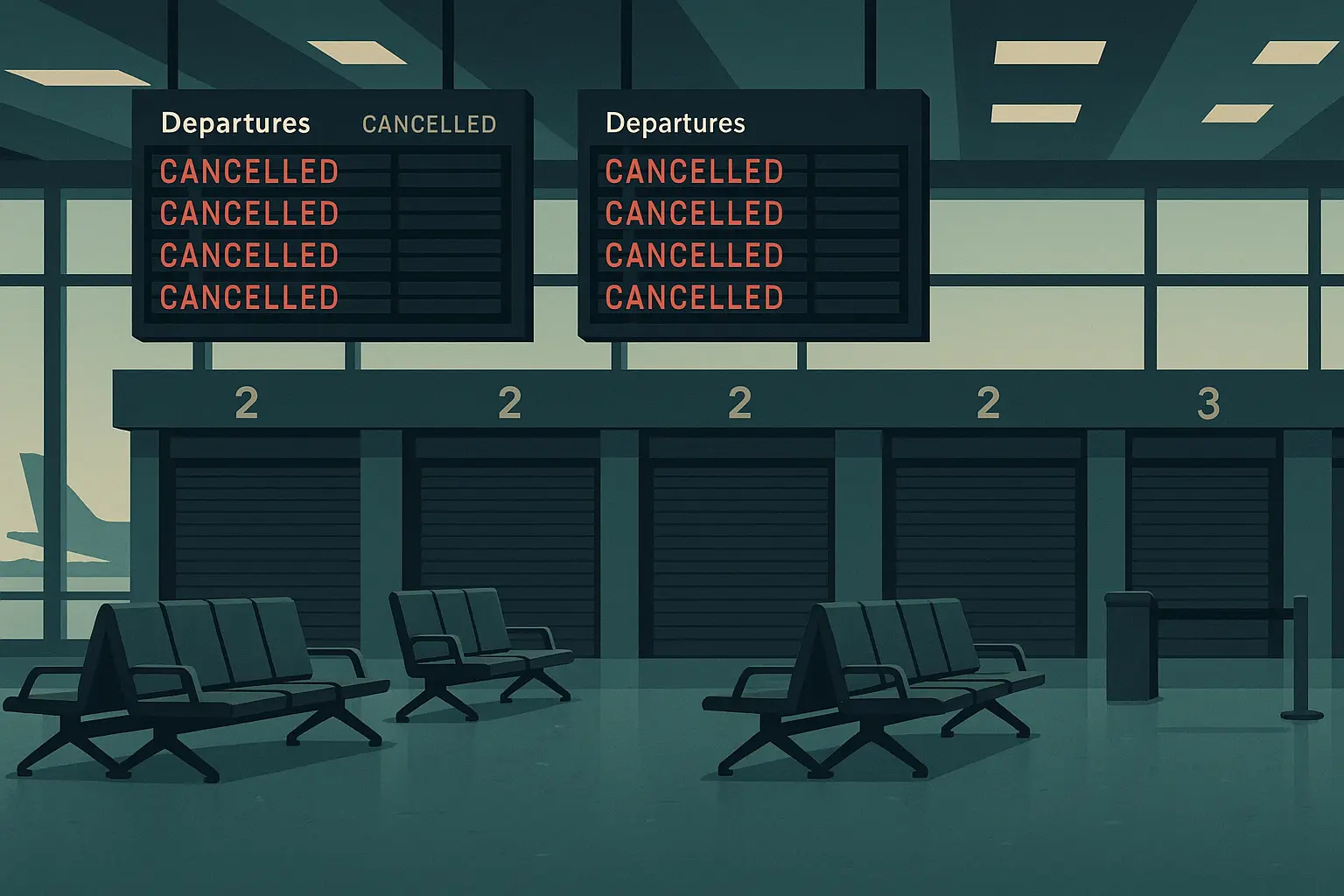 Empty Virgin Australia terminal during COVID-19