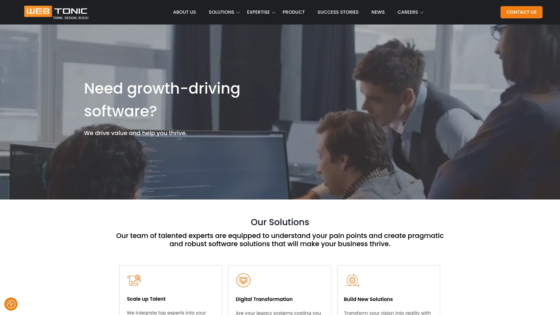 screenshot of webtonic.co.za