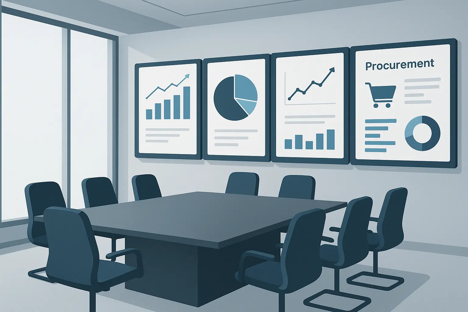 Spend analysis dashboard showing procurement data