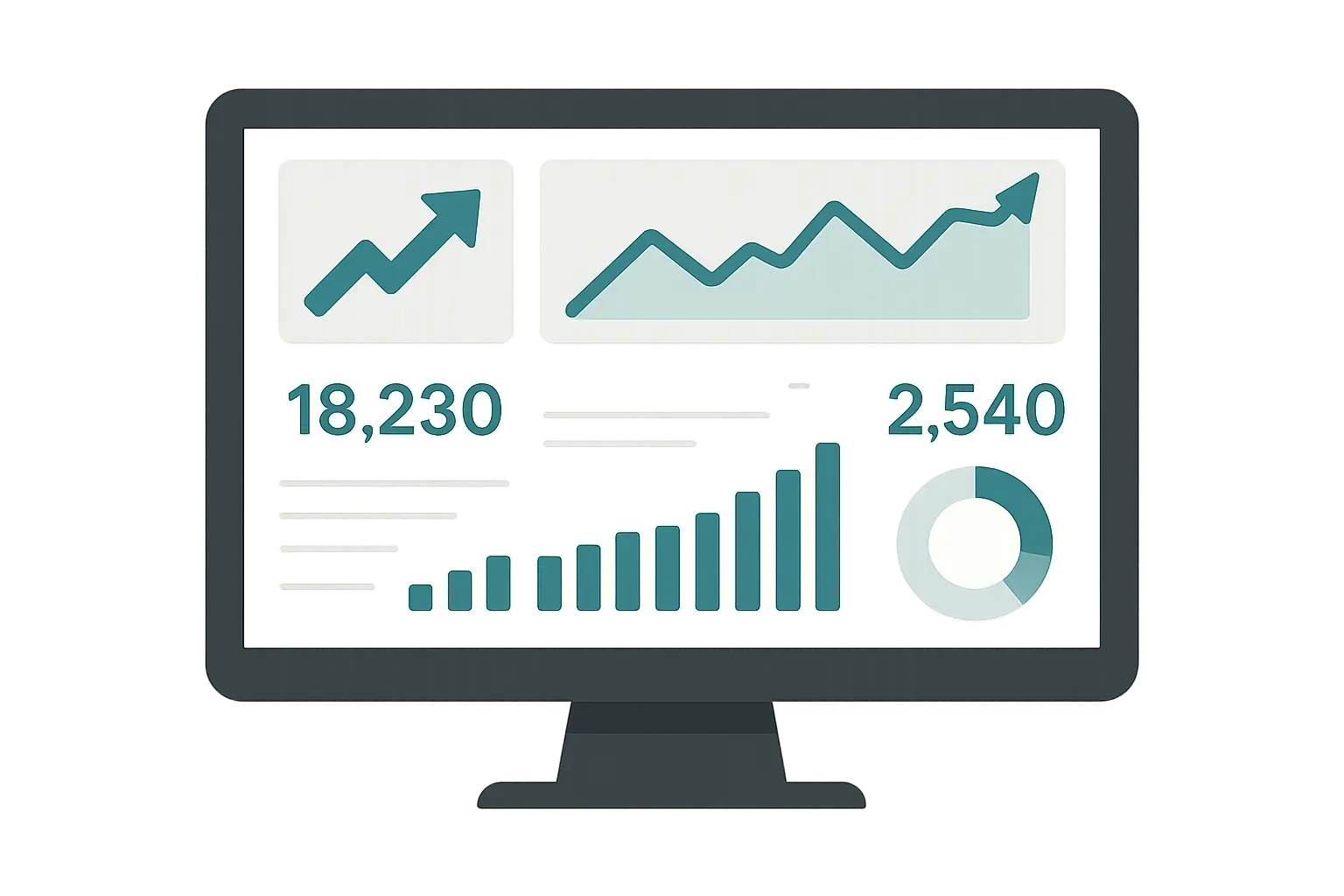 SEO case studies dashboard showing traffic growth metrics