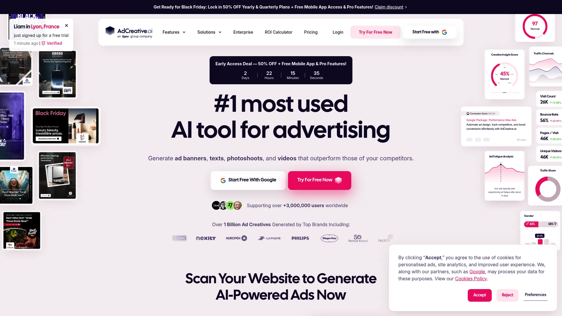 AdCreative.ai creative generation interface