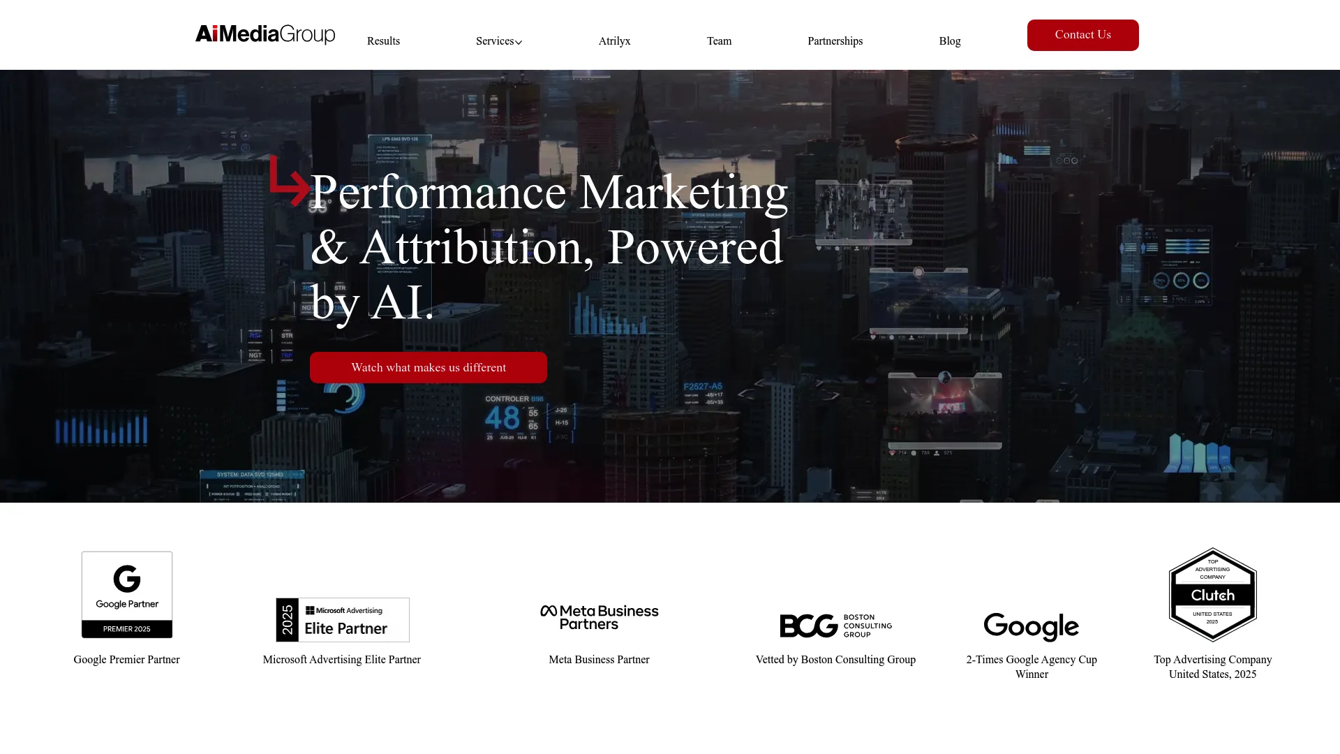 screenshot of aimediagroup.com