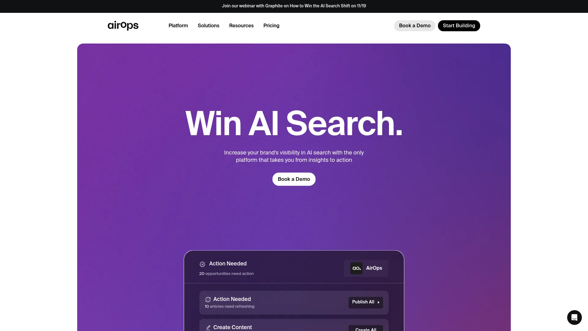 AirOps platform screenshot