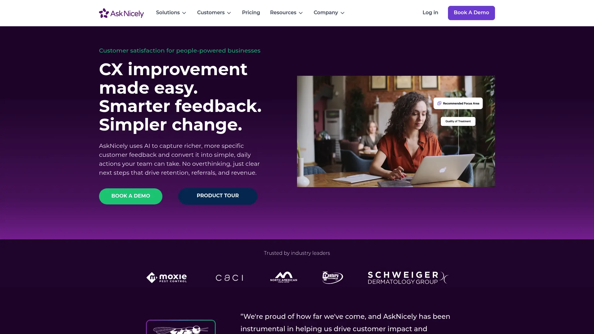 Screenshot of AskNicely platform for NPS and frontline success