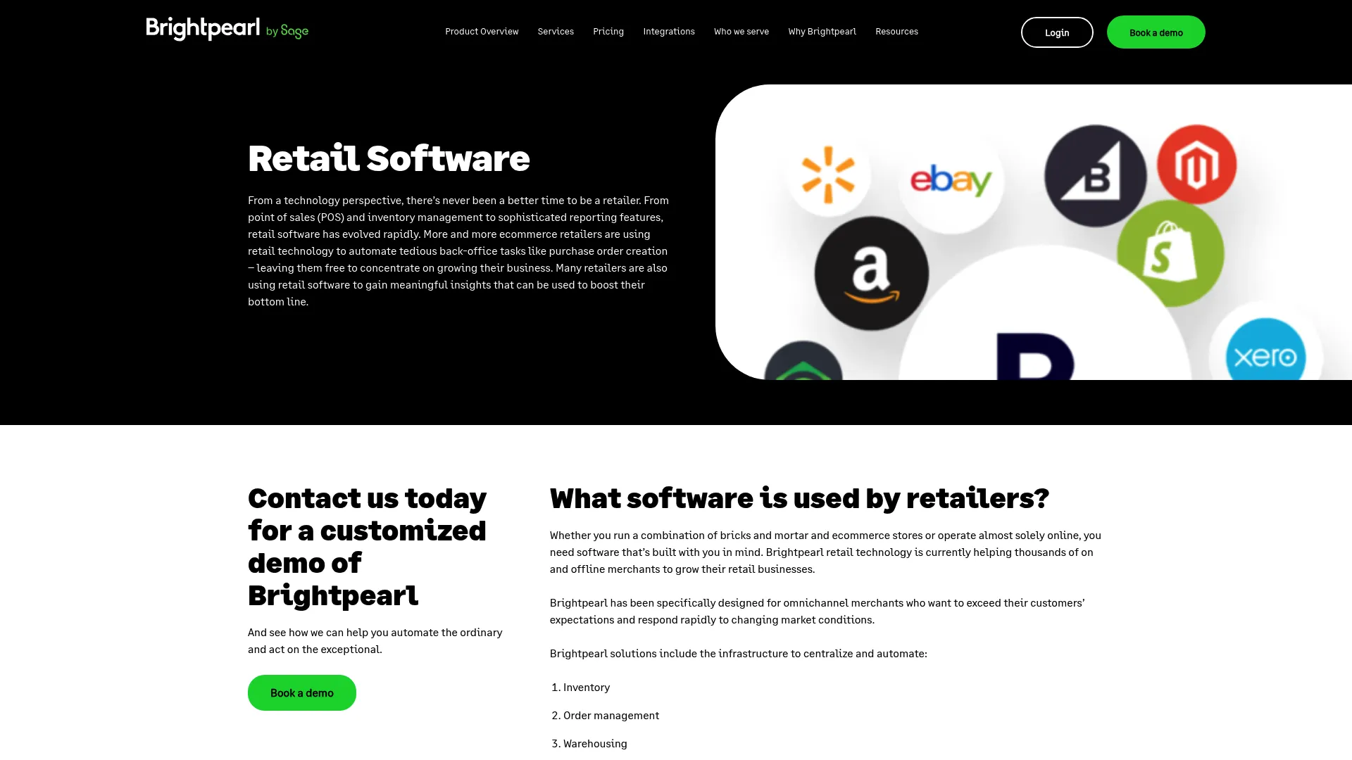 Screenshot of Brightpearl automation engine