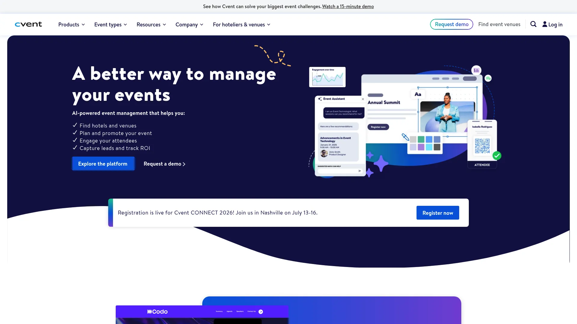 screenshot of cvent.com