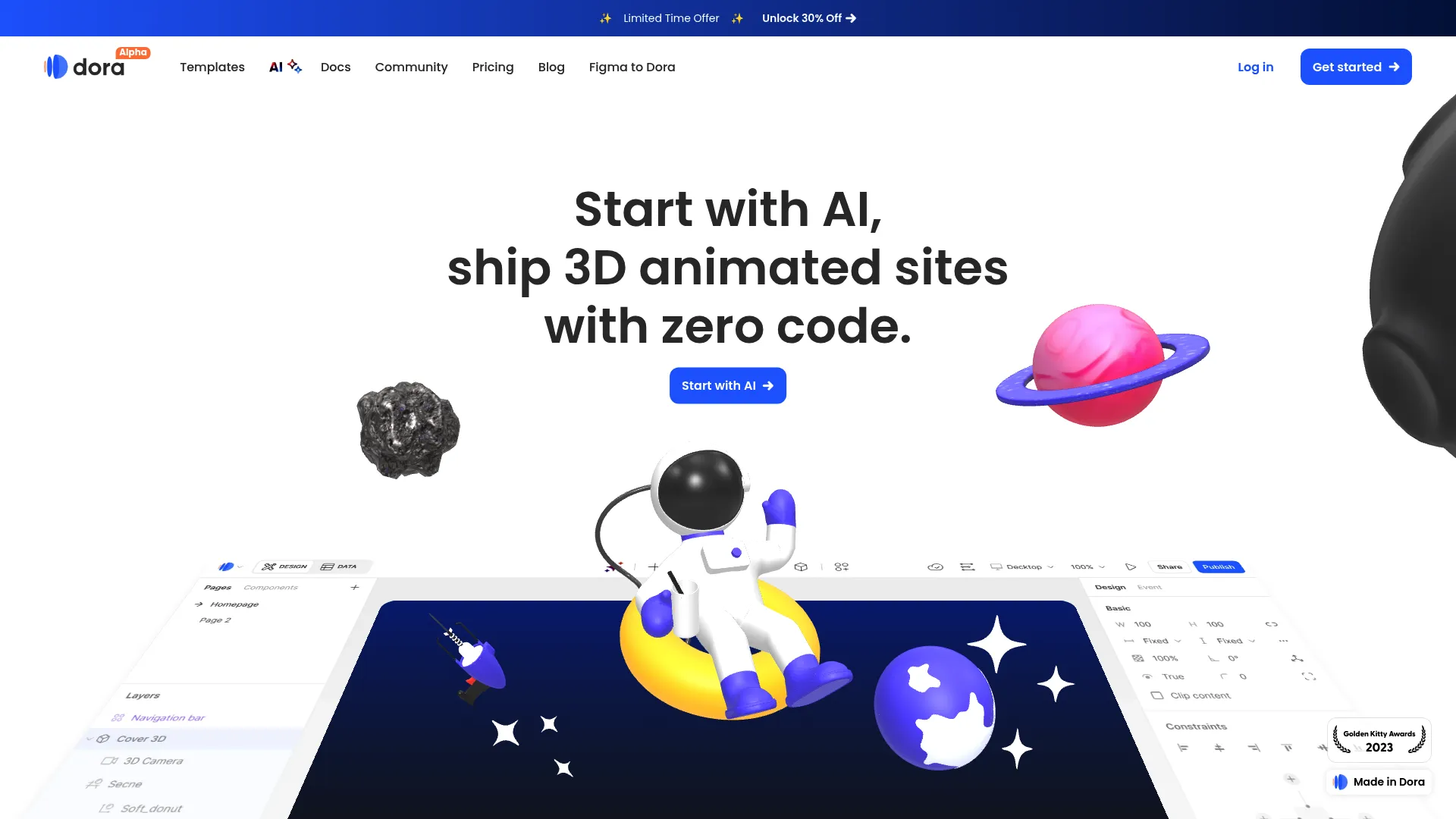 Dora 3D website builder