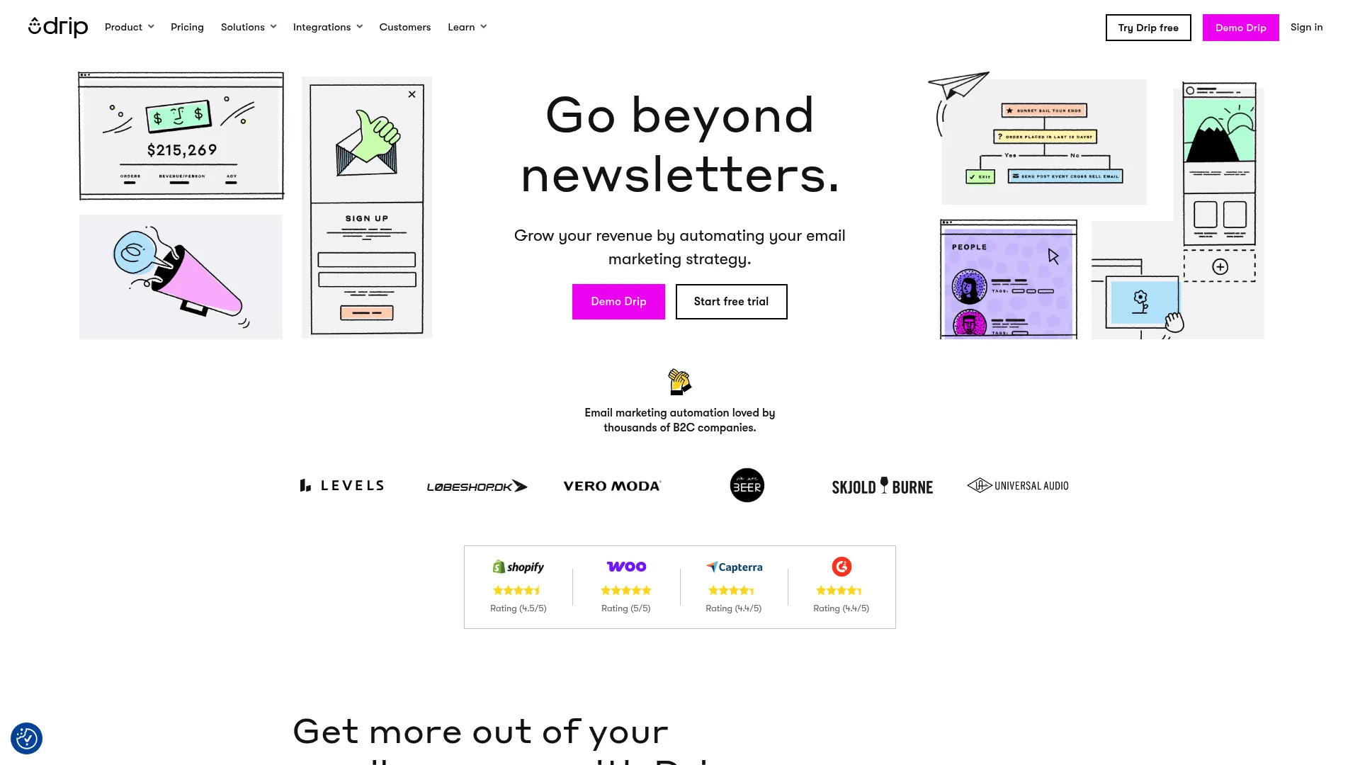 Drip behavioral automation interface