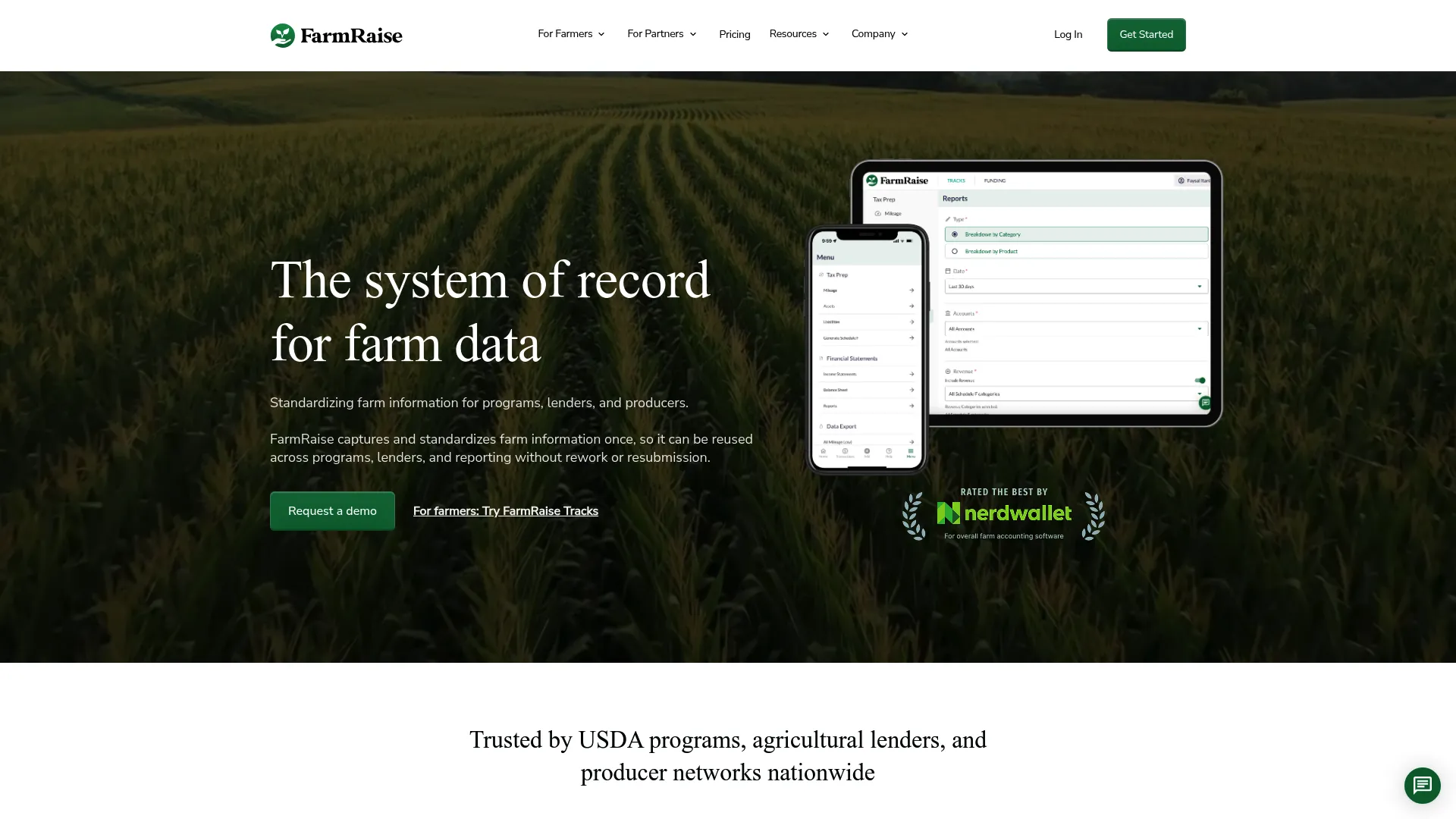 FarmRaise Mobile Interface