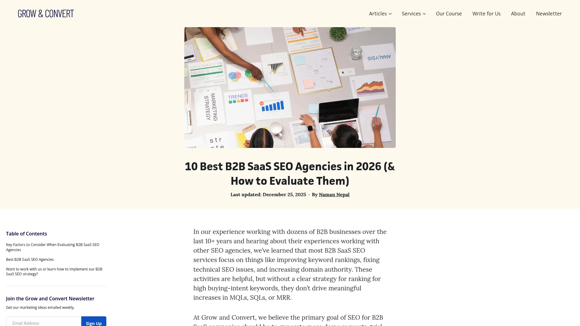 Screenshot of Grow and Convert