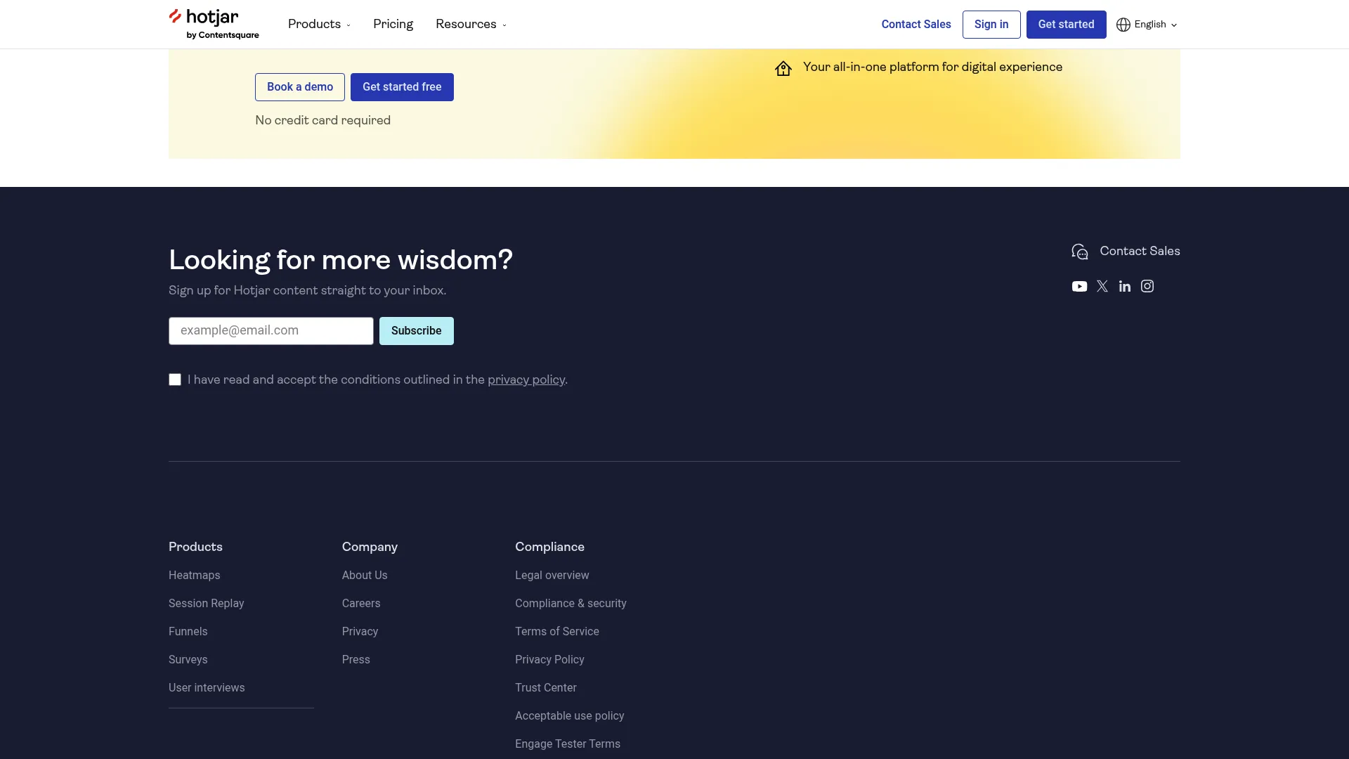 Hotjar heatmap visualization