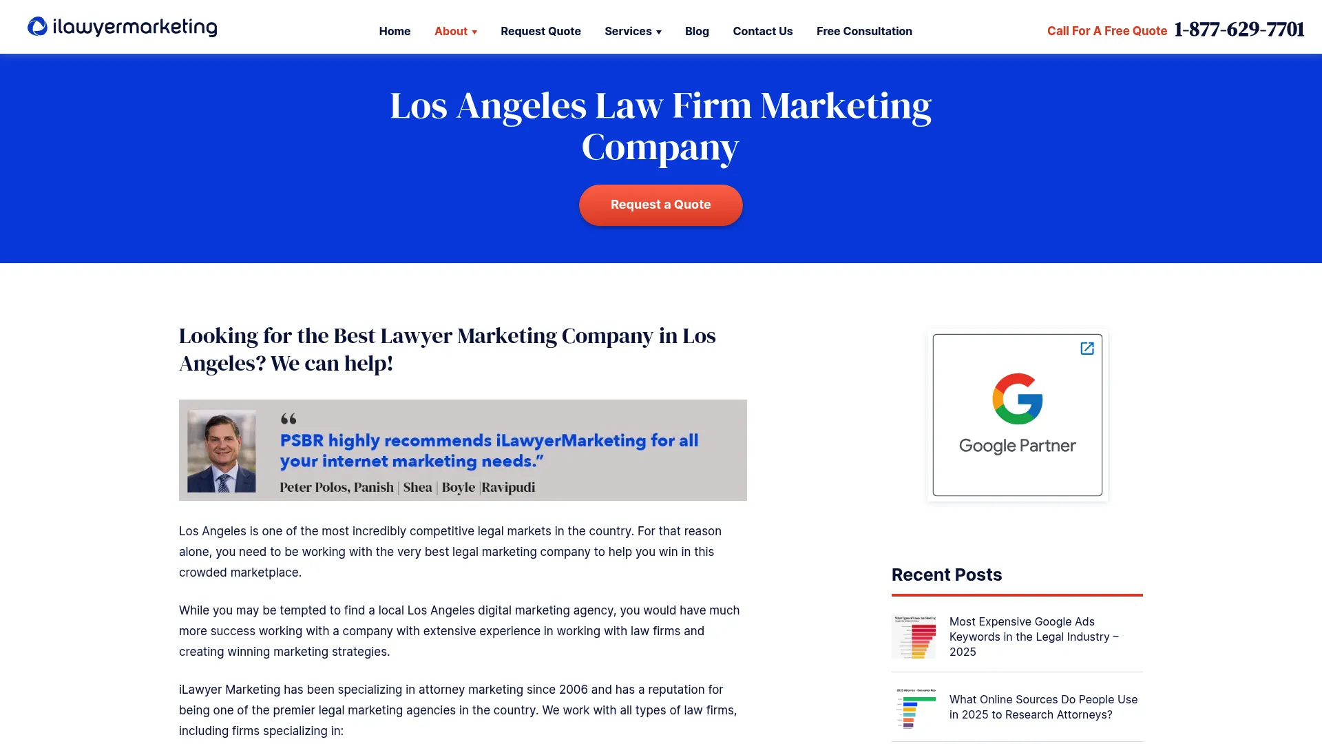 screenshot of ilawyermarketing.com