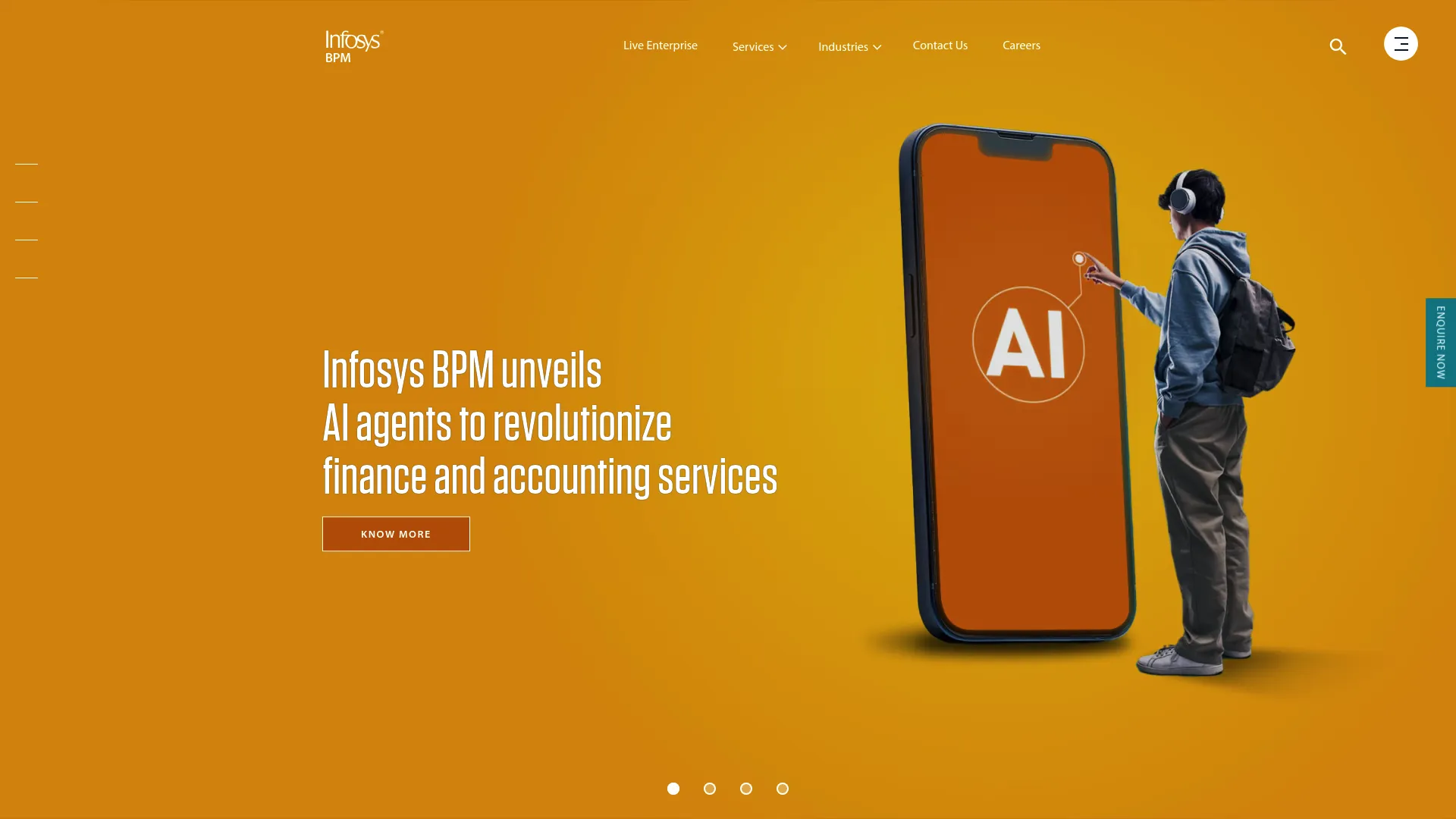 Infosys BPM enterprise software outsourcing homepage