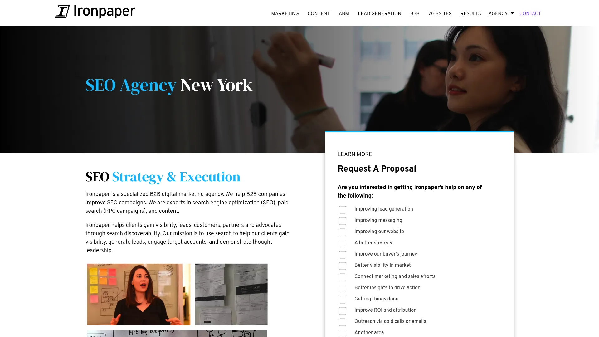 Screenshot of Ironpaper website