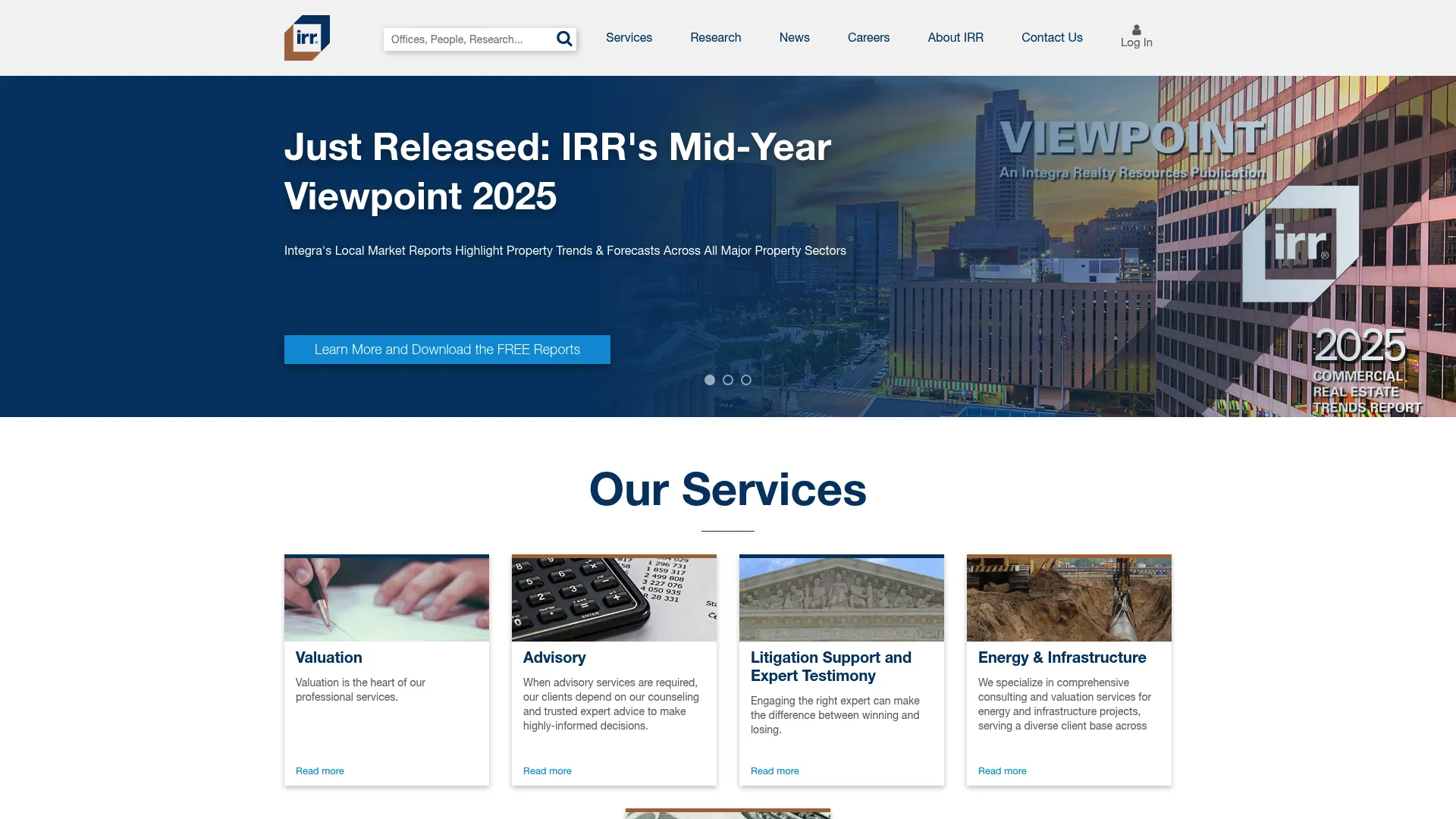 IRR business valuation services homepage