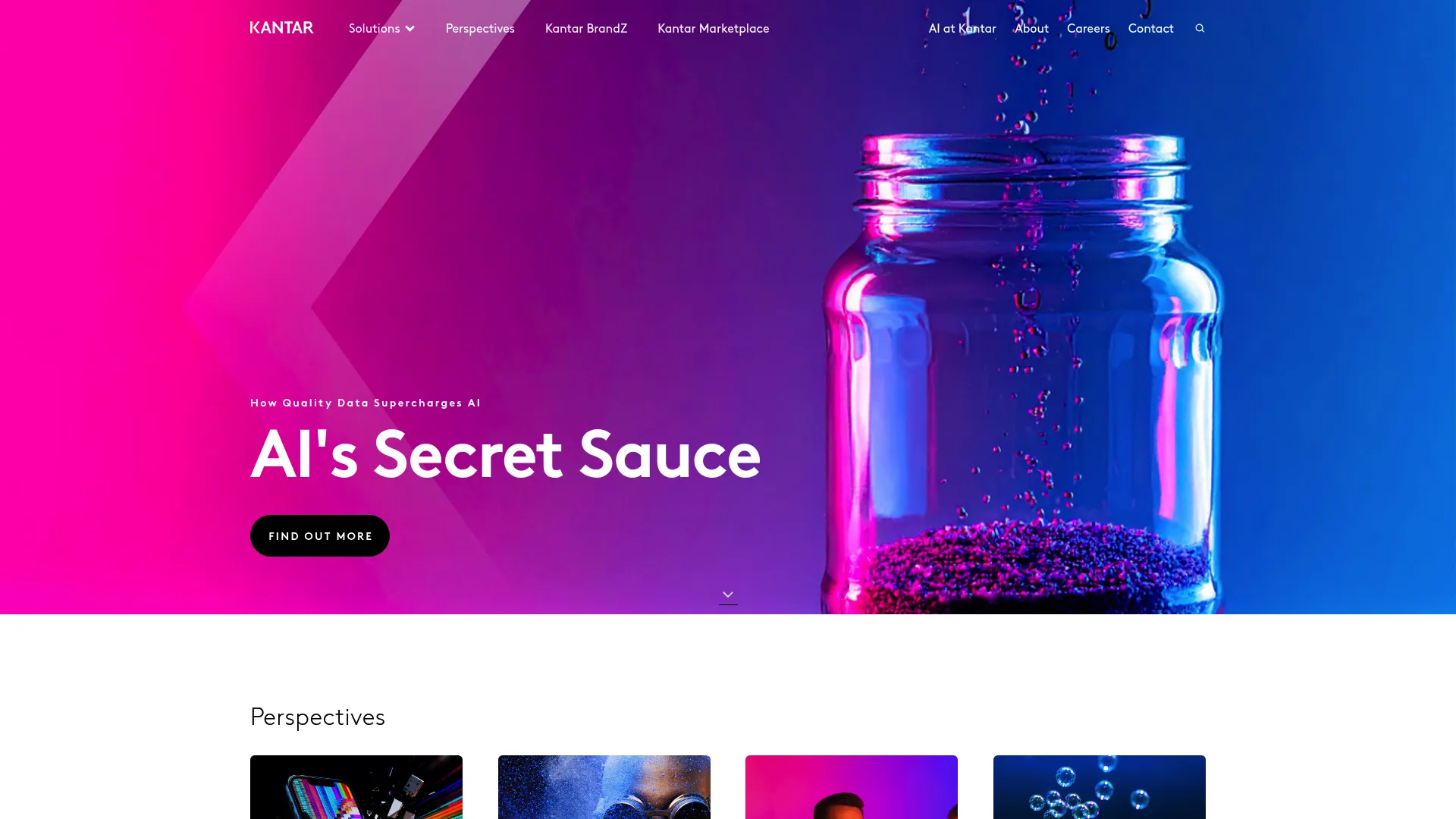 Kantar website screenshot displaying brand tracking services