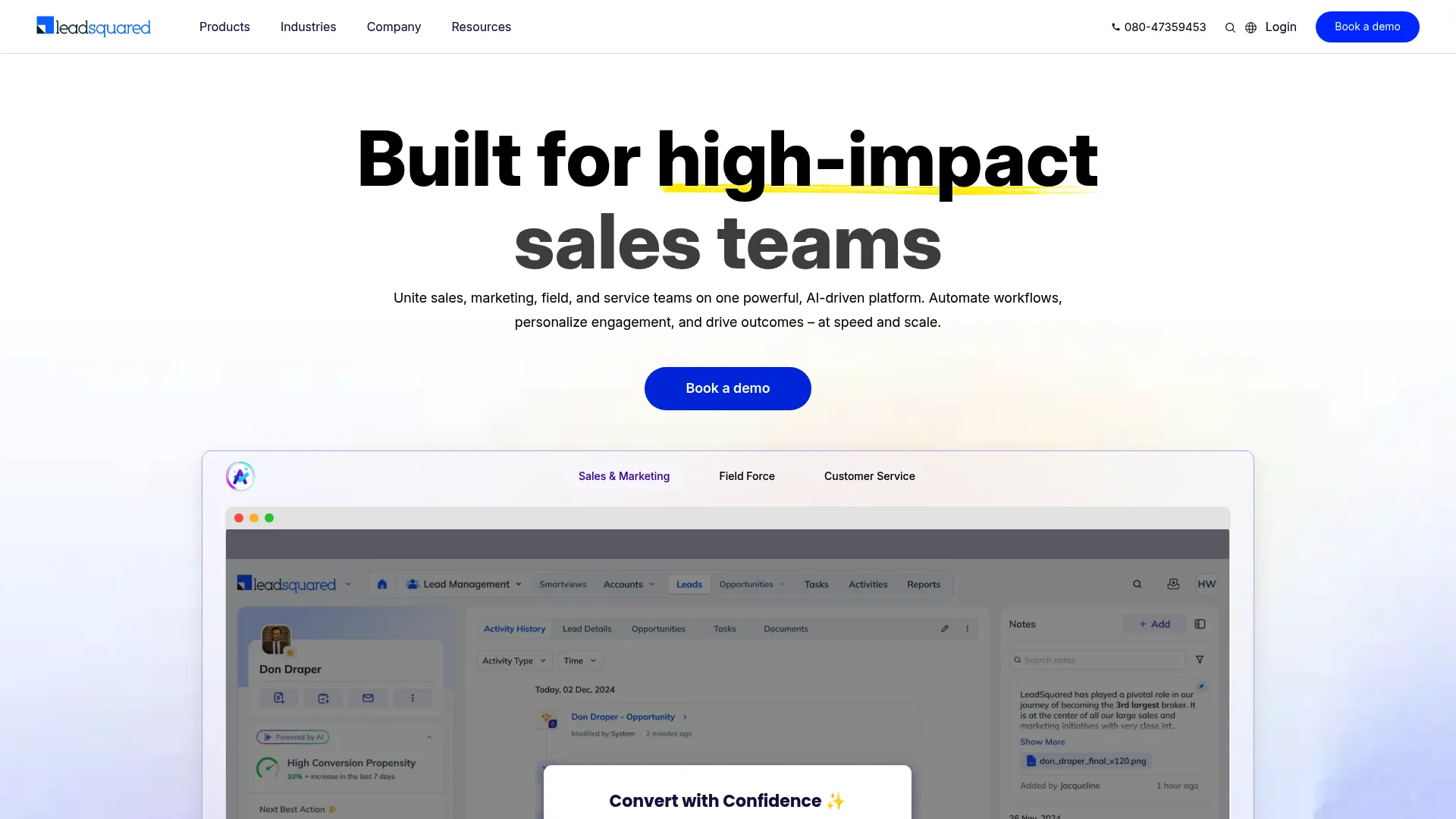 LeadSquared high-velocity sales platform