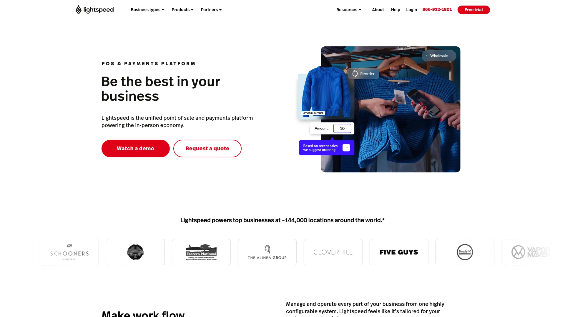 Screenshot of Lightspeed Retail POS