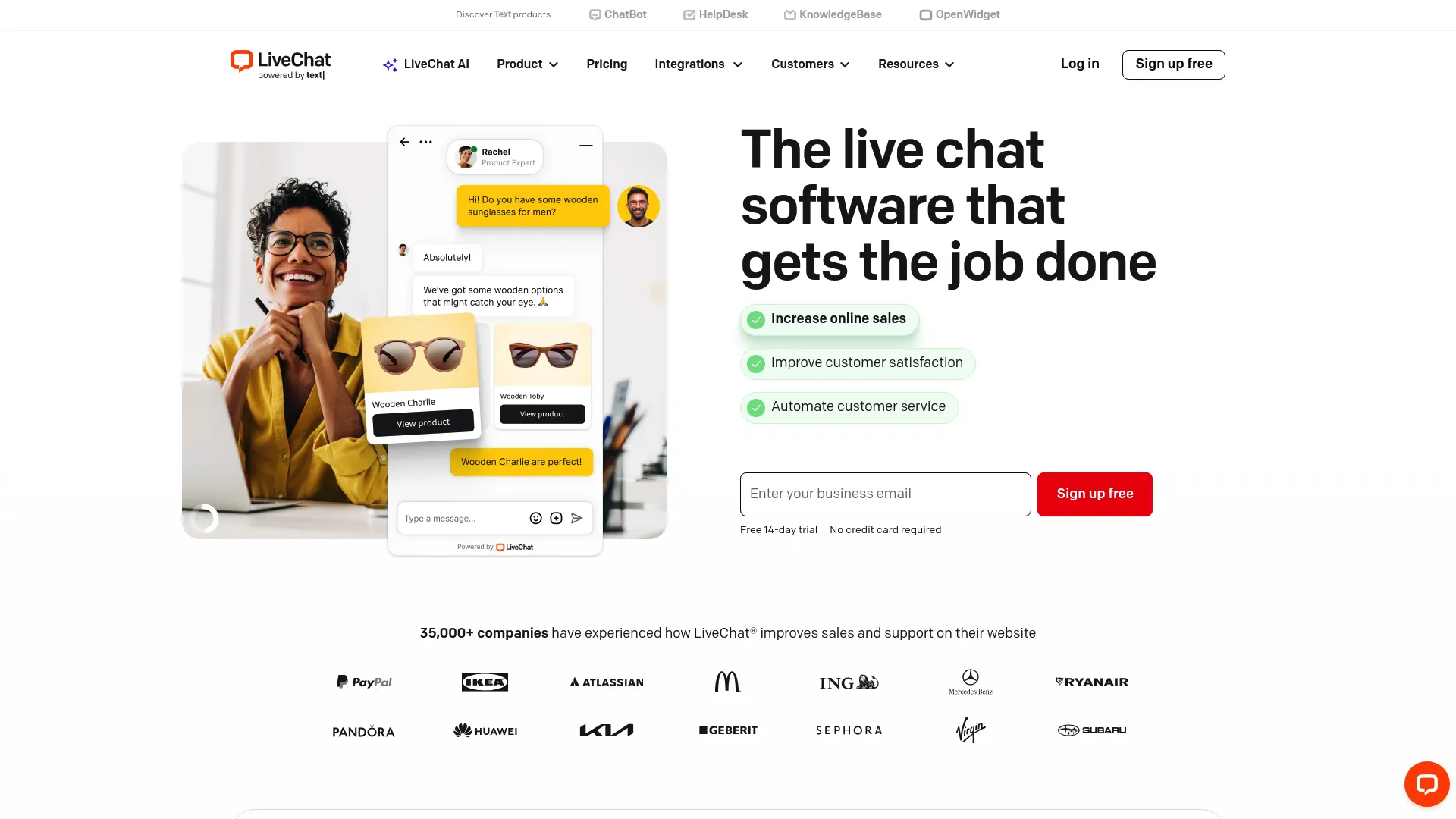 LiveChat customer service platform