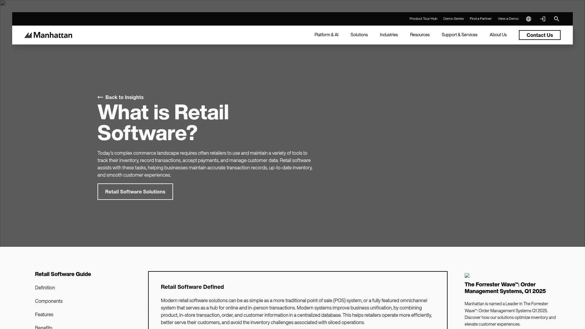 Screenshot of Manhattan Active platform dashboard