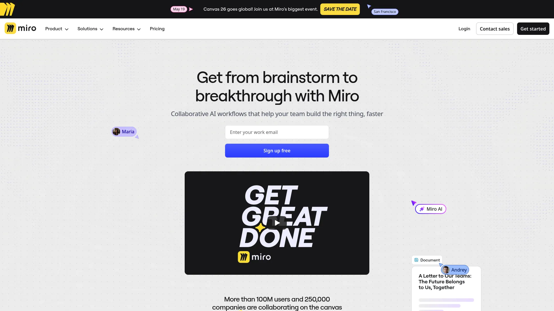 Screenshot of Miro whiteboard interface