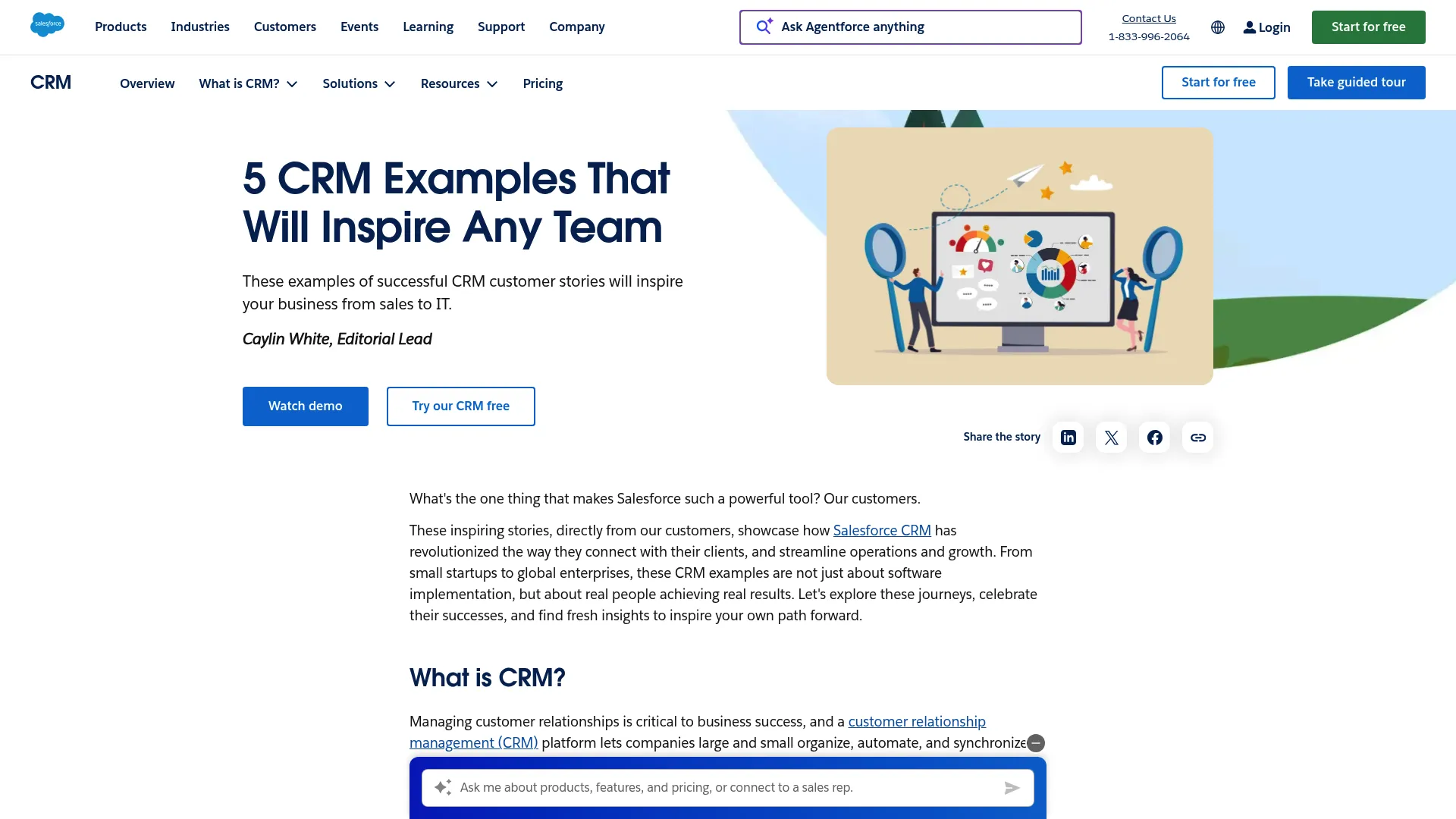 Screenshot of Salesforce.com interface showing analytics
