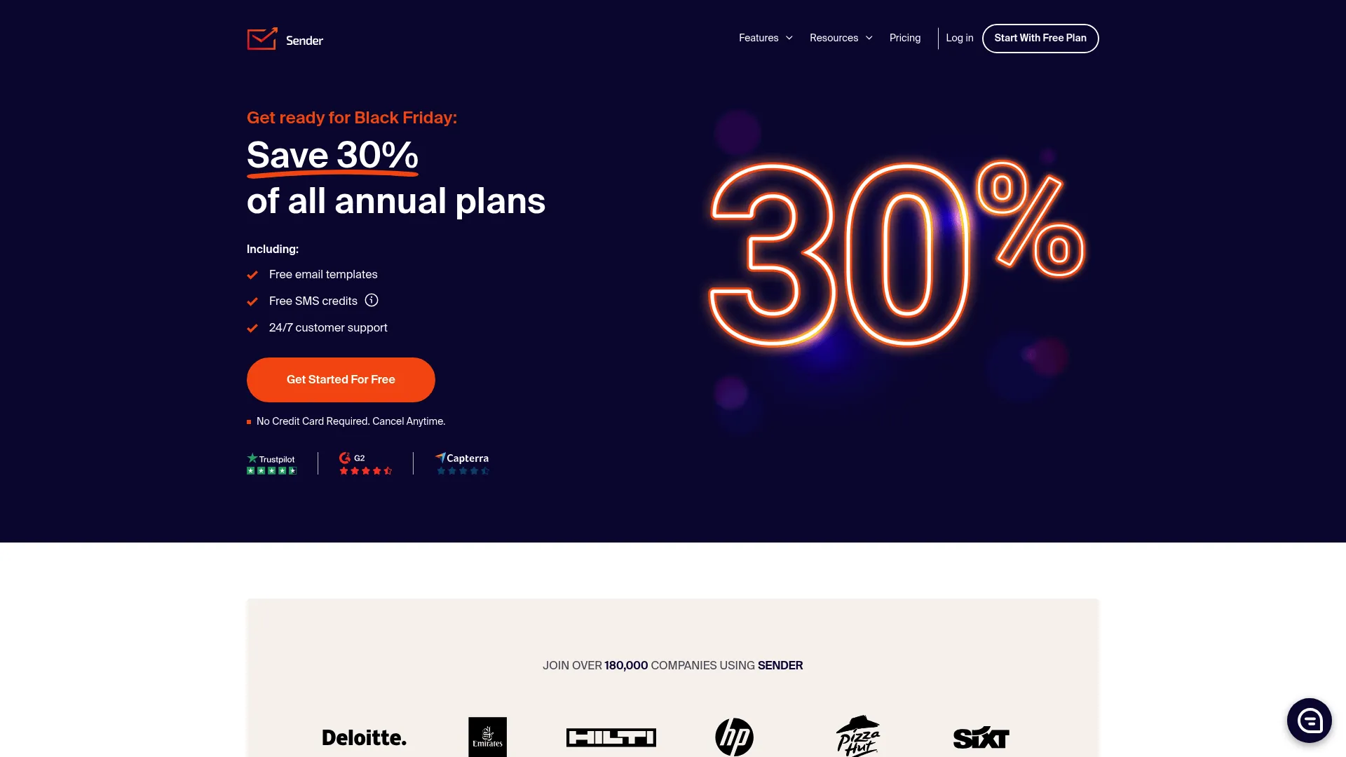 Sender email marketing platform interface