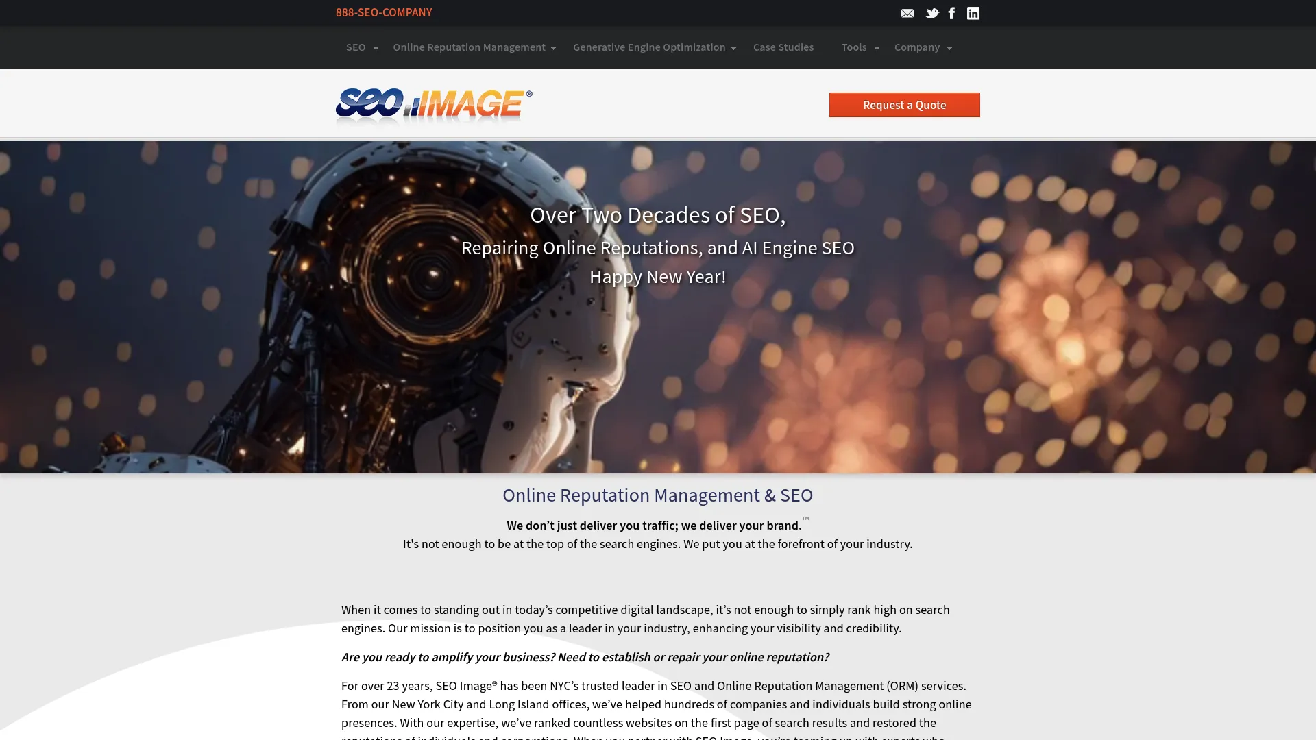 Screenshot of SEO Image website showing forensic SEO services