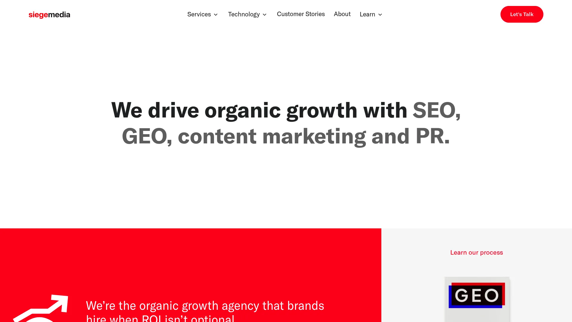 Siege Media website homepage