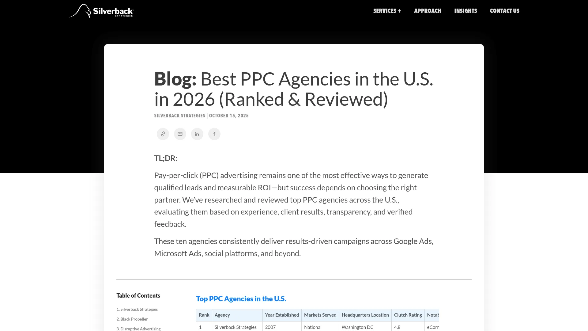 Screenshot of Silverback Strategies