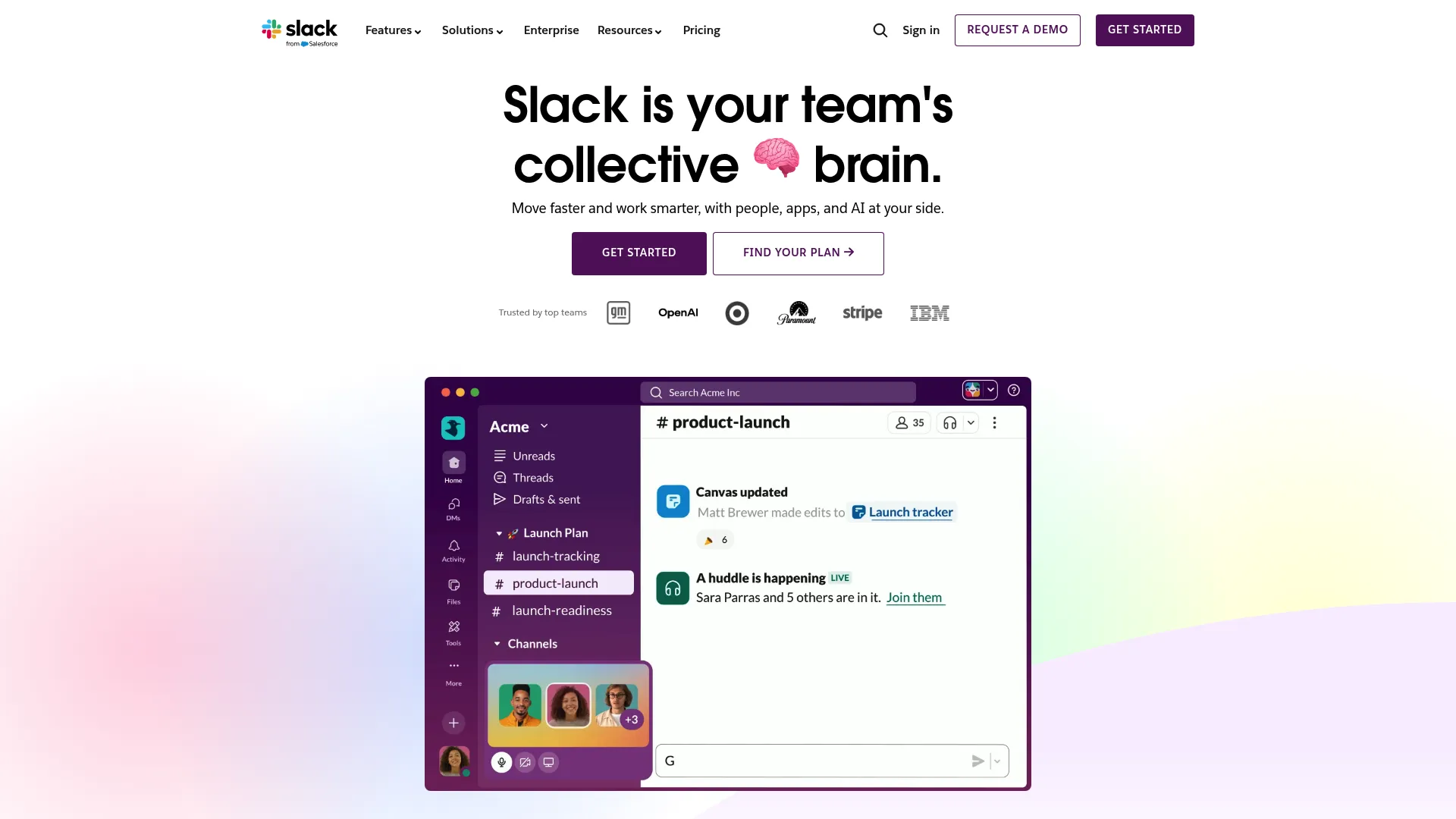 Screenshot of Slack communication interface