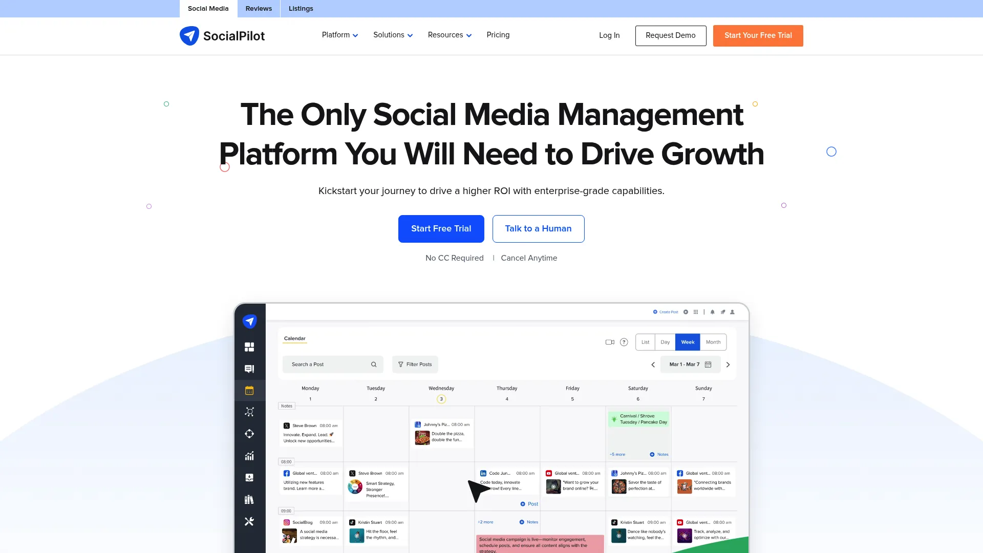 SocialPilot dashboard interface