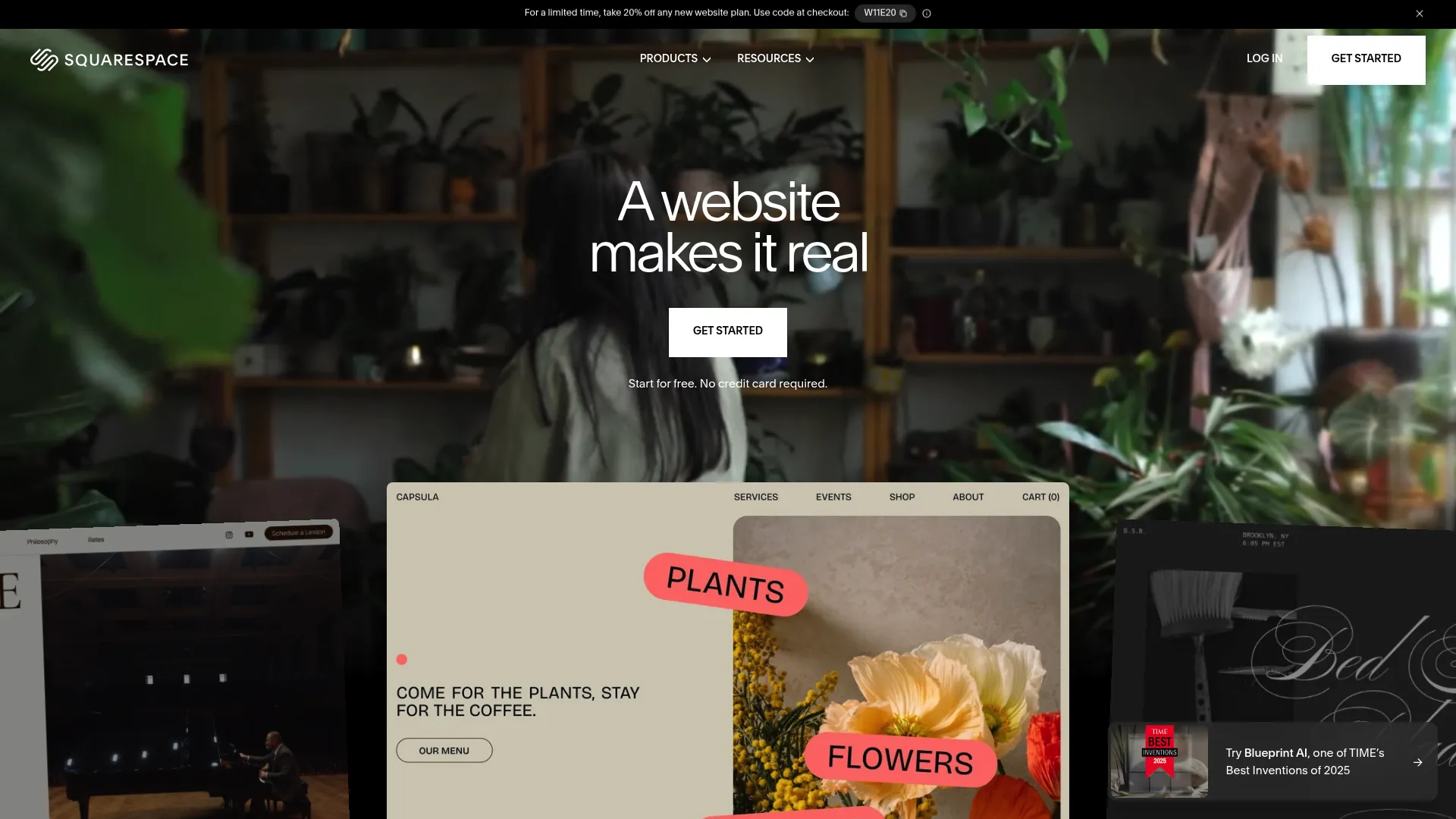 Squarespace design-focused website builder homepage