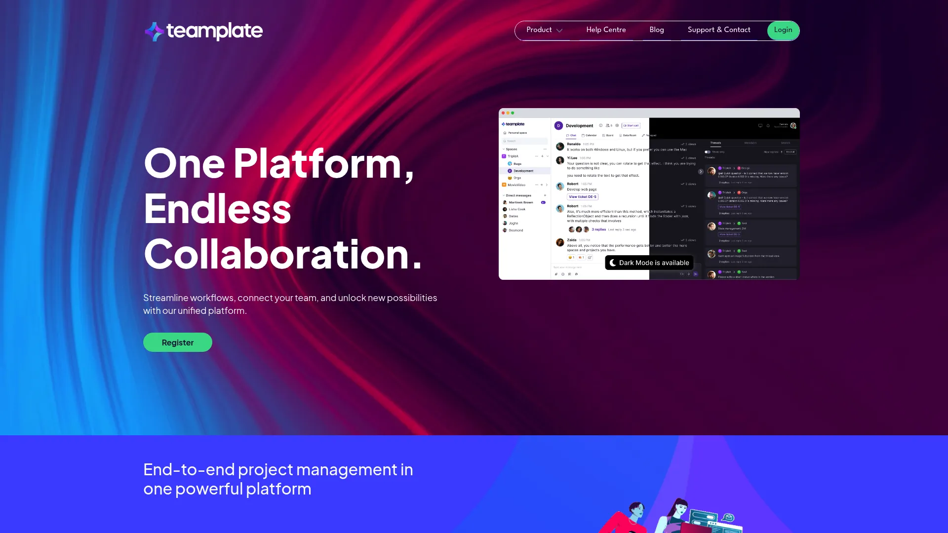 Teamplate zero-cost project management platform