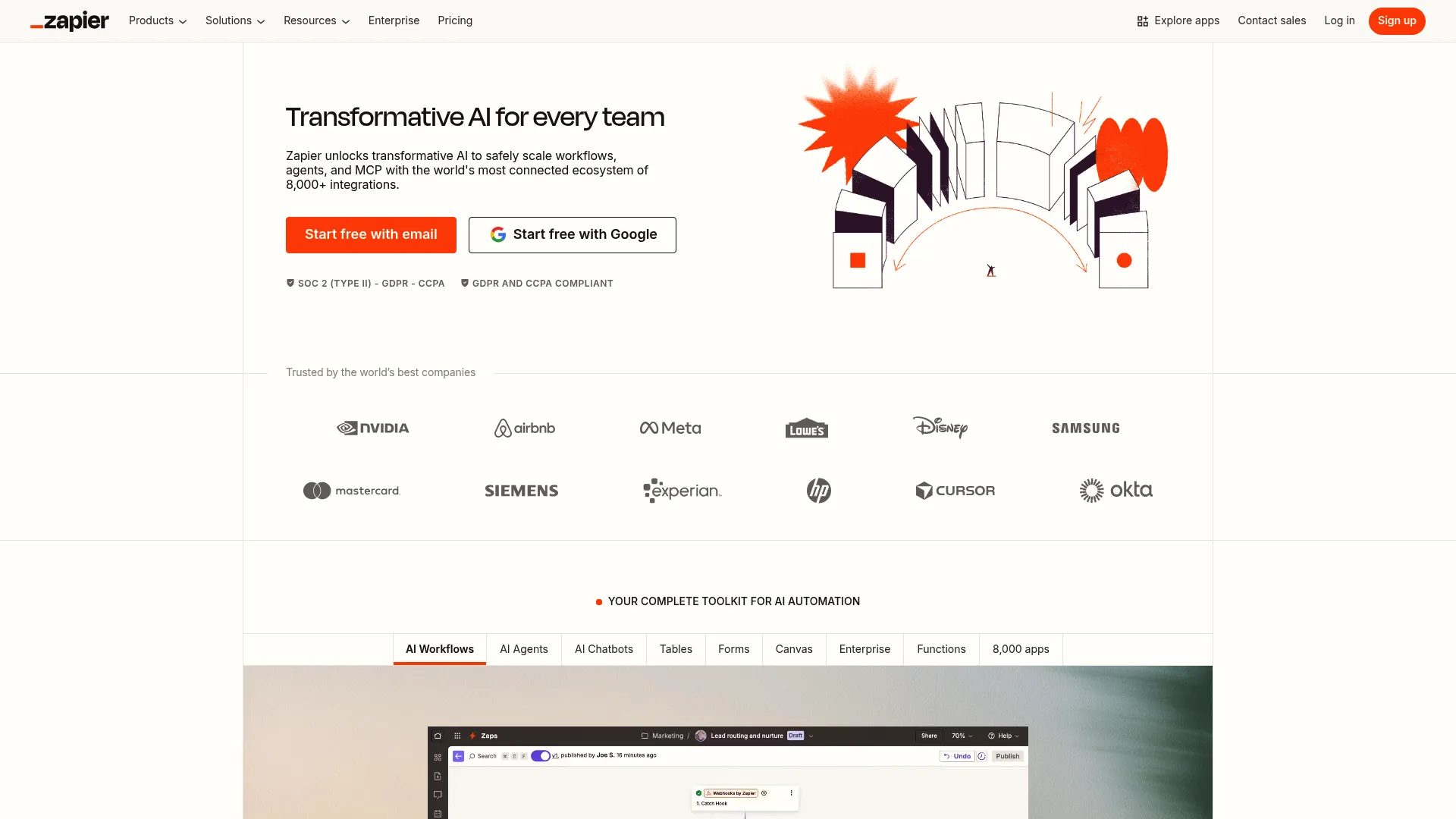 Screenshot of Zapier workflow automation builder