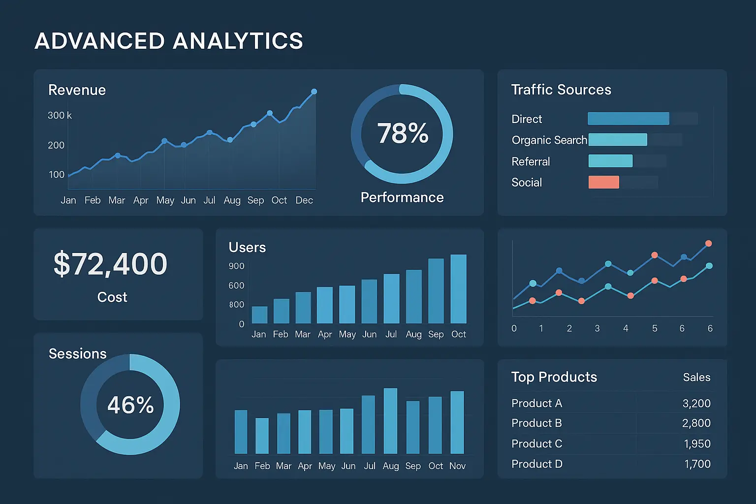 Premium marketing calculator analytics dashboard