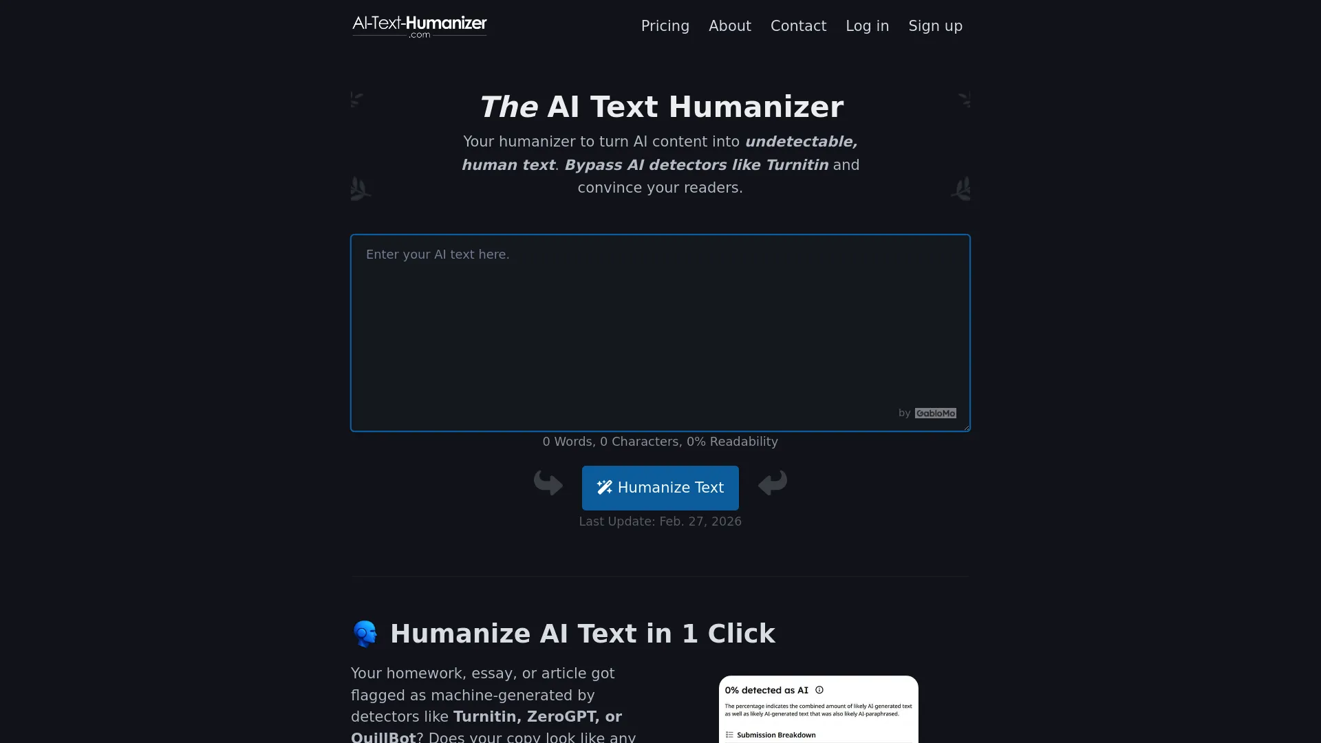 AI-Text-Humanizer.com homepage