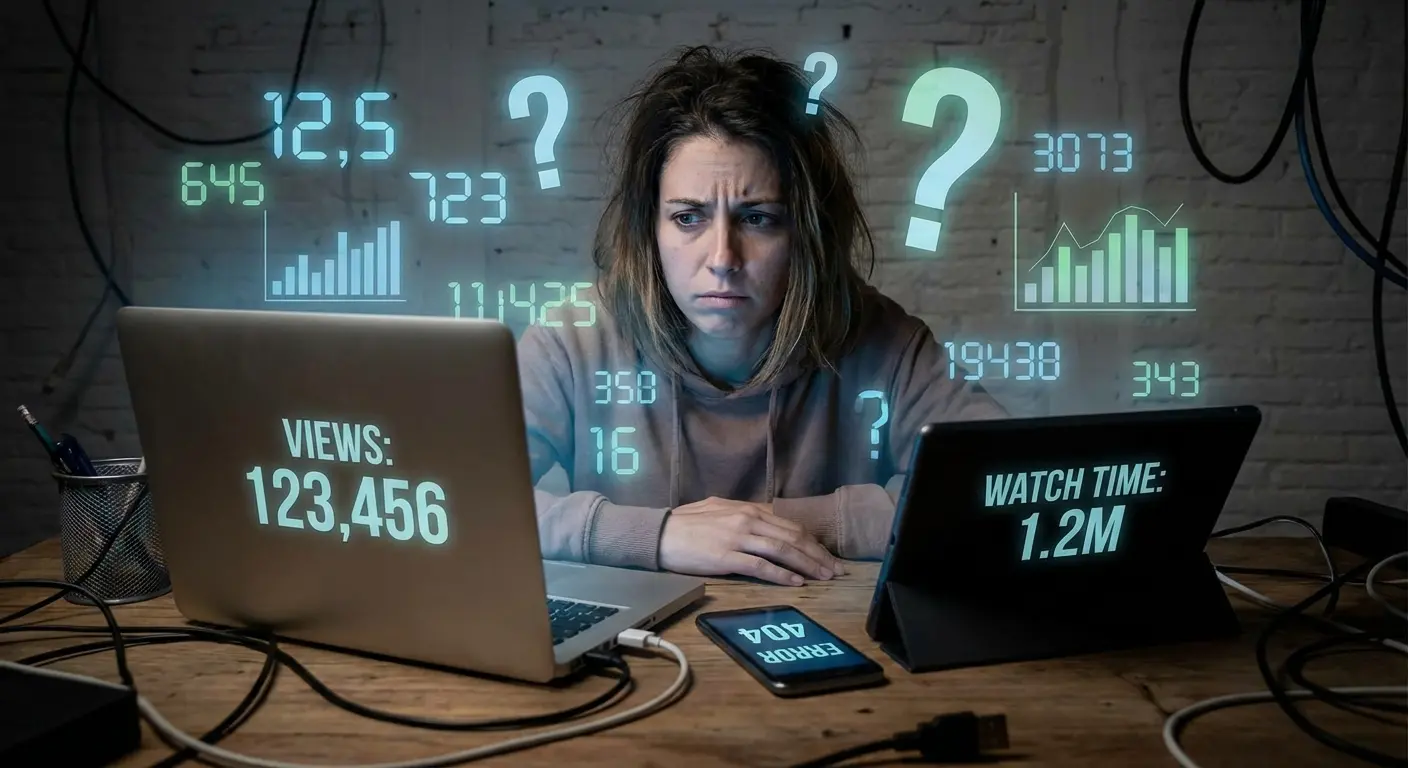 View count metrics on social media dashboard