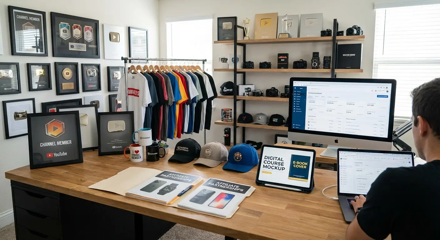 Alternative YouTube revenue streams diagram