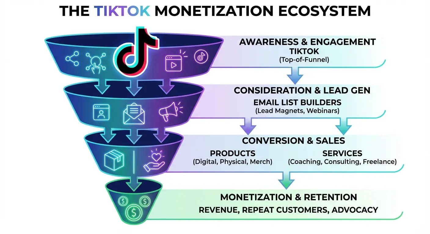 TikTok marketing funnel converting views to sales