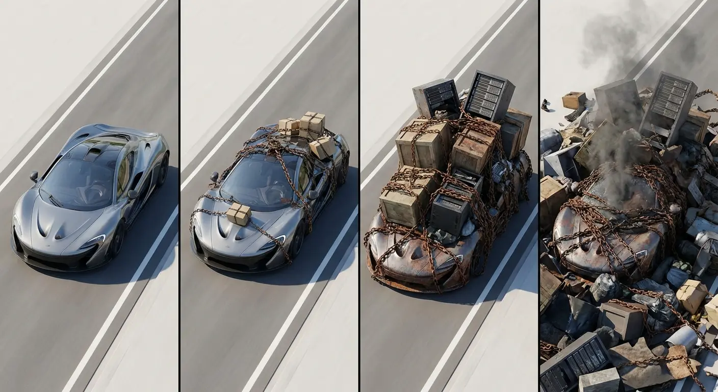 Website performance decay timeline over 24 months