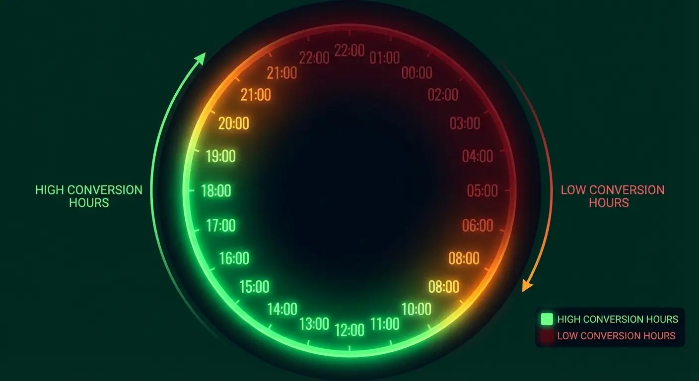 Hourly conversion rate comparison chart