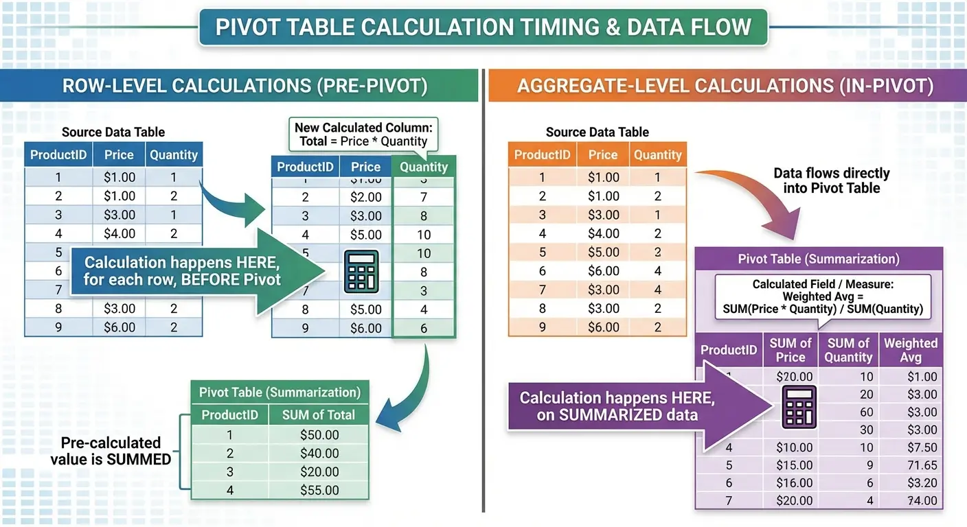 Calculated fields dialog in Excel