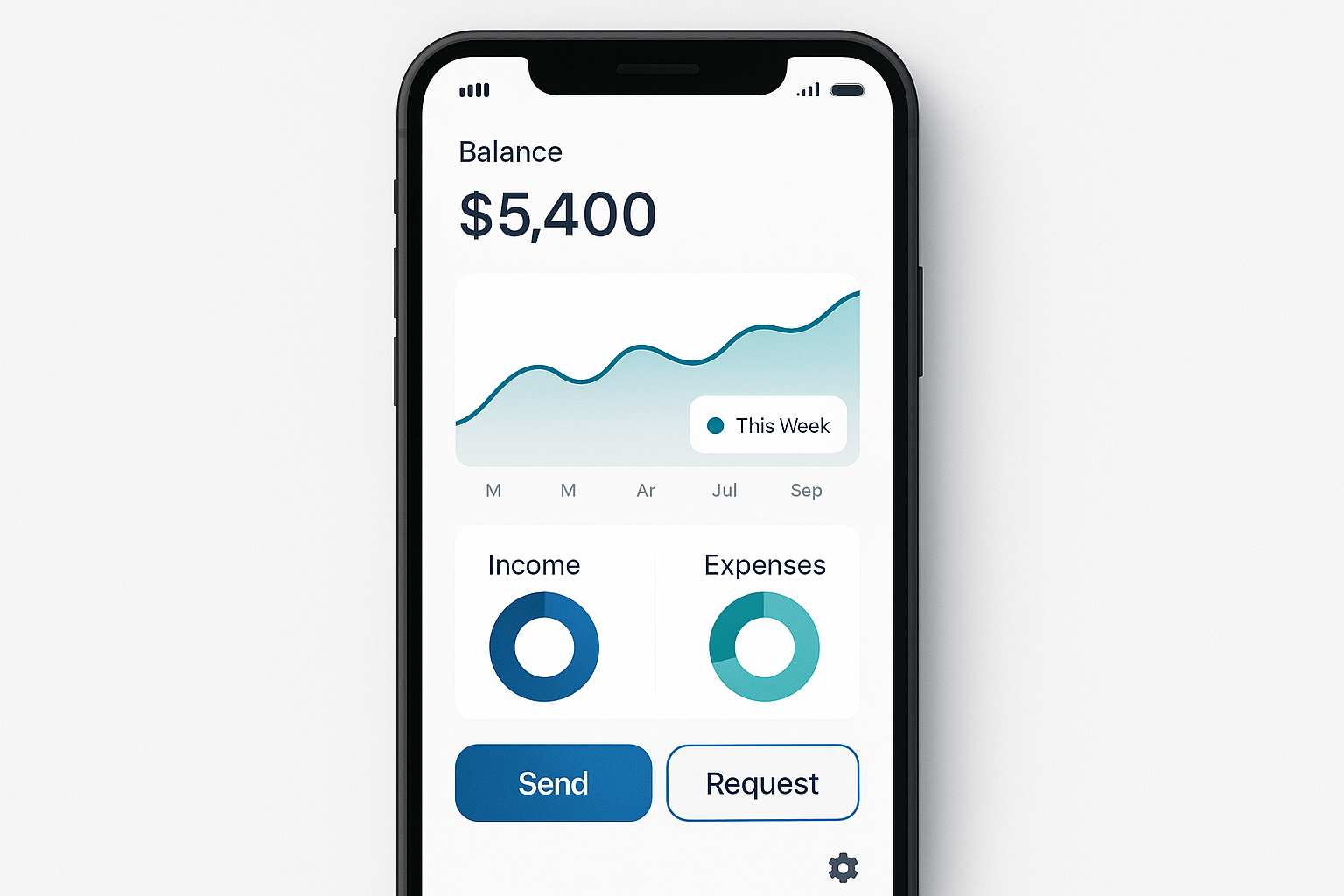 Fintech mobile app dashboard interface